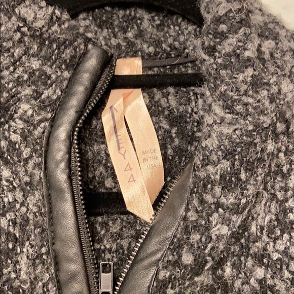 Bailey 44 Boucle Knit Jacket Leather Sleeve Small - Picture 4 of 5